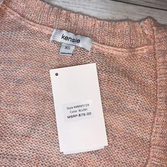 Kensie Blush Sweater Size XS NWT - Picture 2 of 4